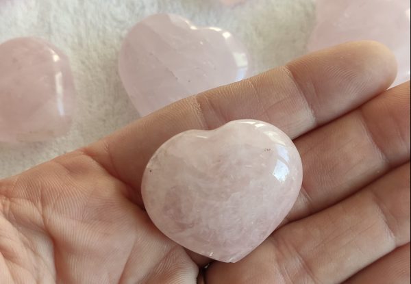 coeur en quartz rose